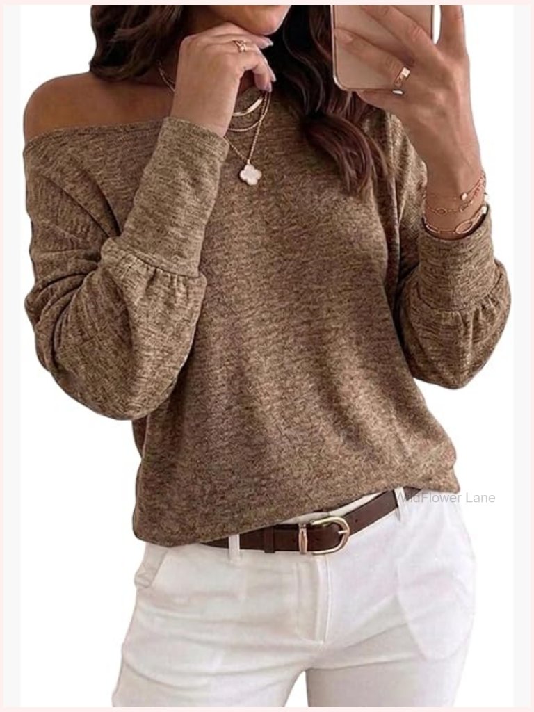Long Sleeve Batwing Casual Loose Dolman T-Shirt Blouse Top